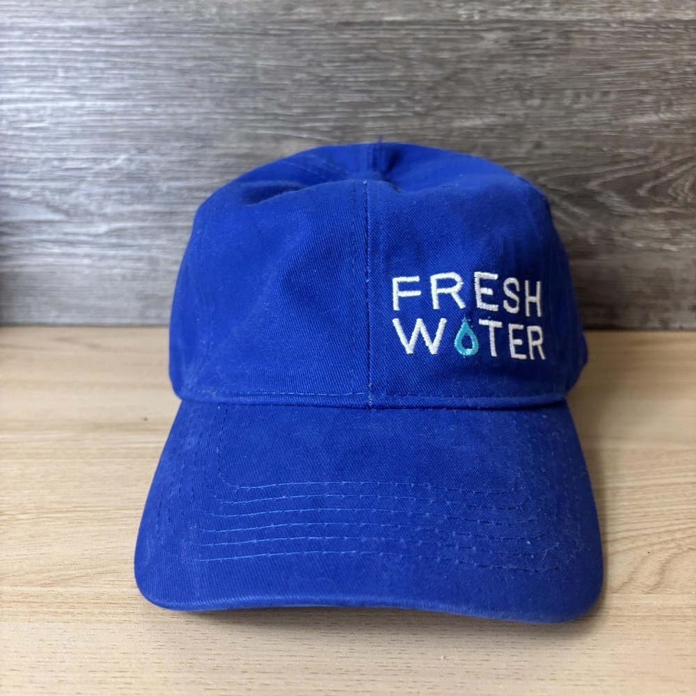 Port Company Fresh Water Hat Cap Strap Back Embroidered Slogan Mens Fishing